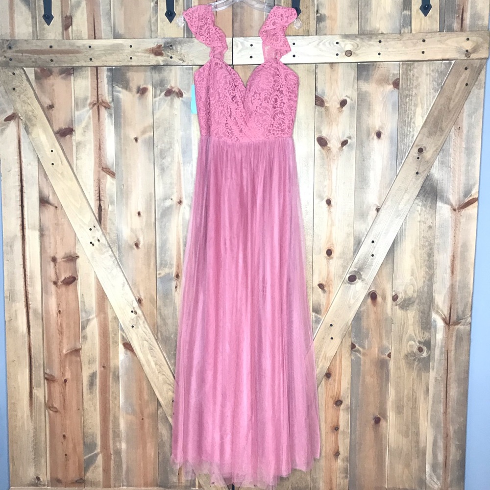 New Belsoie Pink Sleeveless Prom Formal Dress